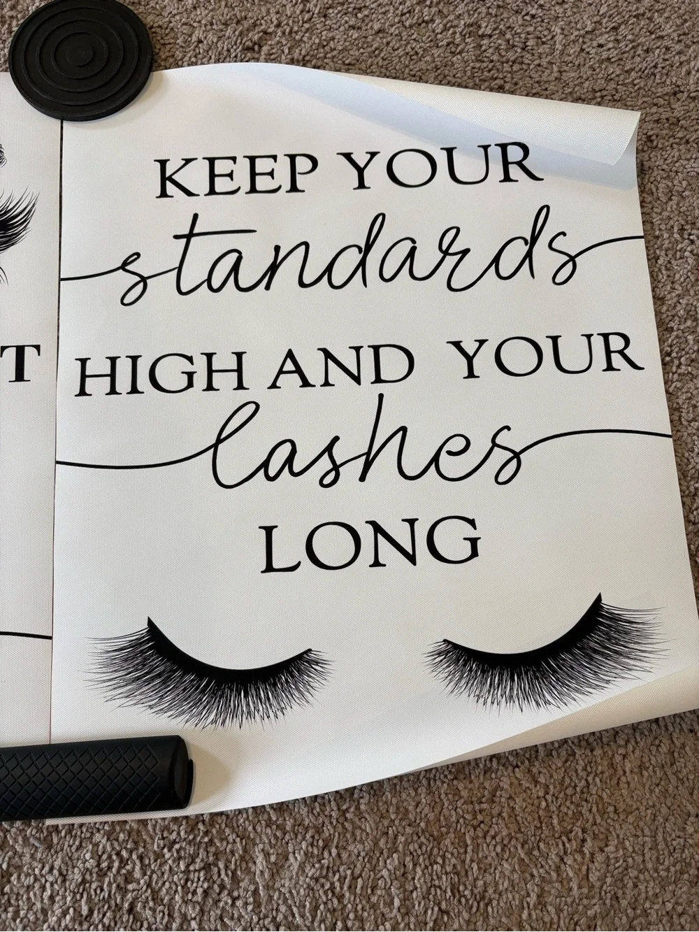 False Eyelash Wall Art Decal - Black